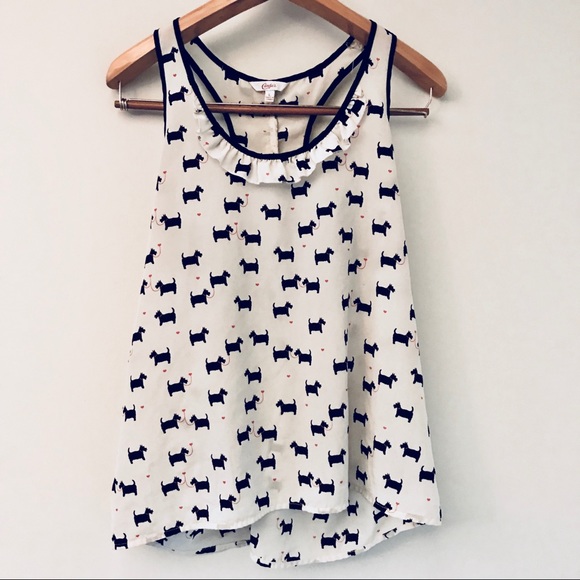 Candie’s scottie dog tank with ruffle detail sz L - Picture 2 of 5
